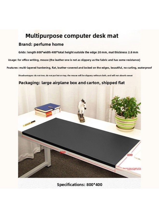 Buckle Hanging Edge Computer Office Writing Desk Pad Folding Edge Elbow Pad Hardened And Thickeneded Lock Line Household Leather Mouse-Color:600x300mm-2.8mm-Pattern:Dark Blue Mat With Hanging Edge  - Image 5