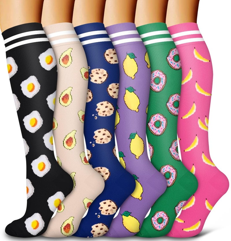 Bluemaple 6 Pack Copper Compression Socks for Women and Men Circulation-Best Support for Medical,Running,Nursing,Athletic - Image 1