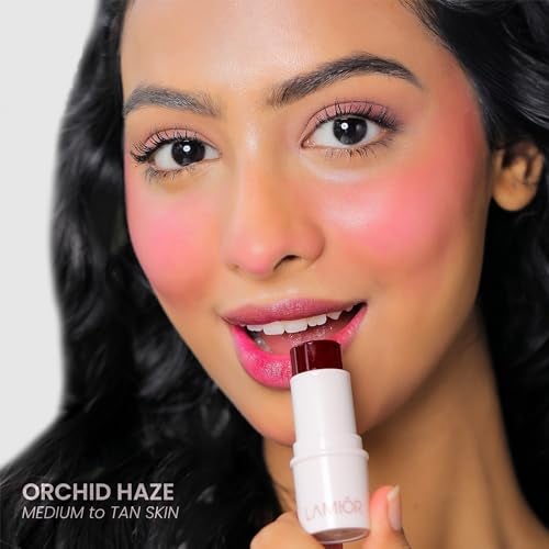 LAMIOR Bouncy Jelly Lip & Cheek Stain - Orchid Haze | 90% Natural, Hydrating, Buildable Color | Skincare-Powered, Vegan, Cruelty-Free, Non-Comedogenic & Long-Lasting - Image 5
