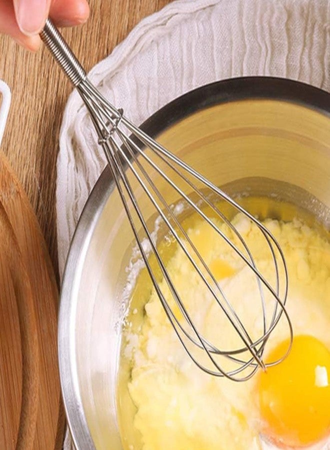 Digead Mini Wire Whisk, 8 Inch Small Whisk for Cooking - Ergonomic Spiral Handle, 304 Stainless Steel - Ideal for Whisking, Beating, Blending & Mixing Sauces - Silver - Image 3