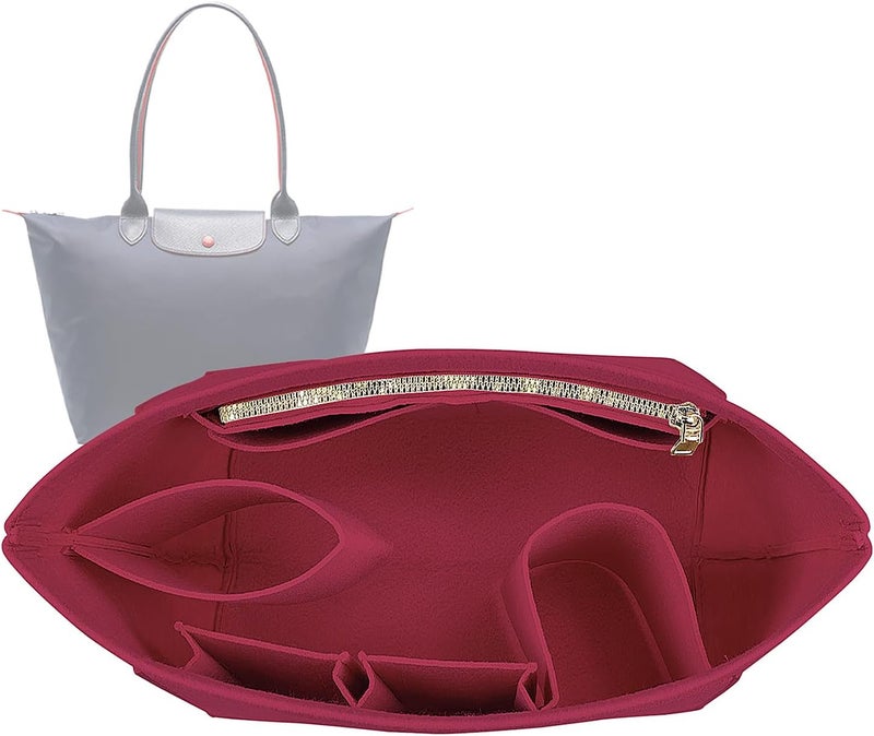 Lckaey Purse Organizer Insert for Longchamp Le Pliage Large Tote, Felt Handbag Organizer, Black, 1028black-L (AG) - Image 1