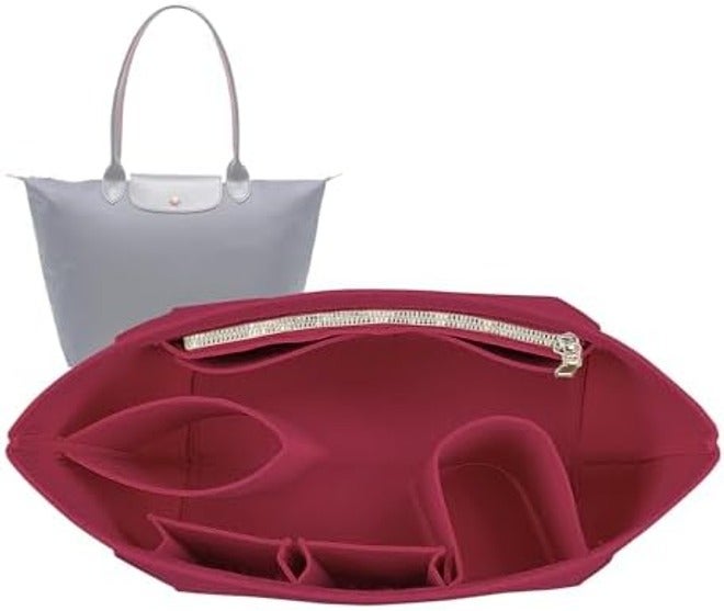 Lckaey Purse Organizer Insert for Longchamp Le Pliage Large Tote, Felt Handbag Organizer, Black, 1028black-L (AG) - Image 3