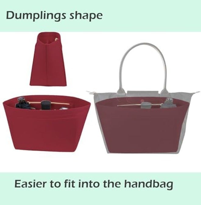 Lckaey Purse Organizer Insert for Longchamp Le Pliage Large Tote, Felt Handbag Organizer, Black, 1028black-L (AG) - Image 5
