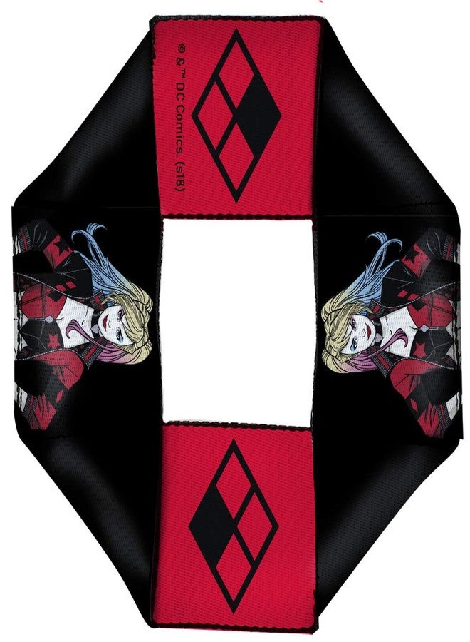 Buckle Down Buckle-Down Dog Toy Octagon Flyer Harley Quinn Pose Diamond Icon Black Red - Image 1