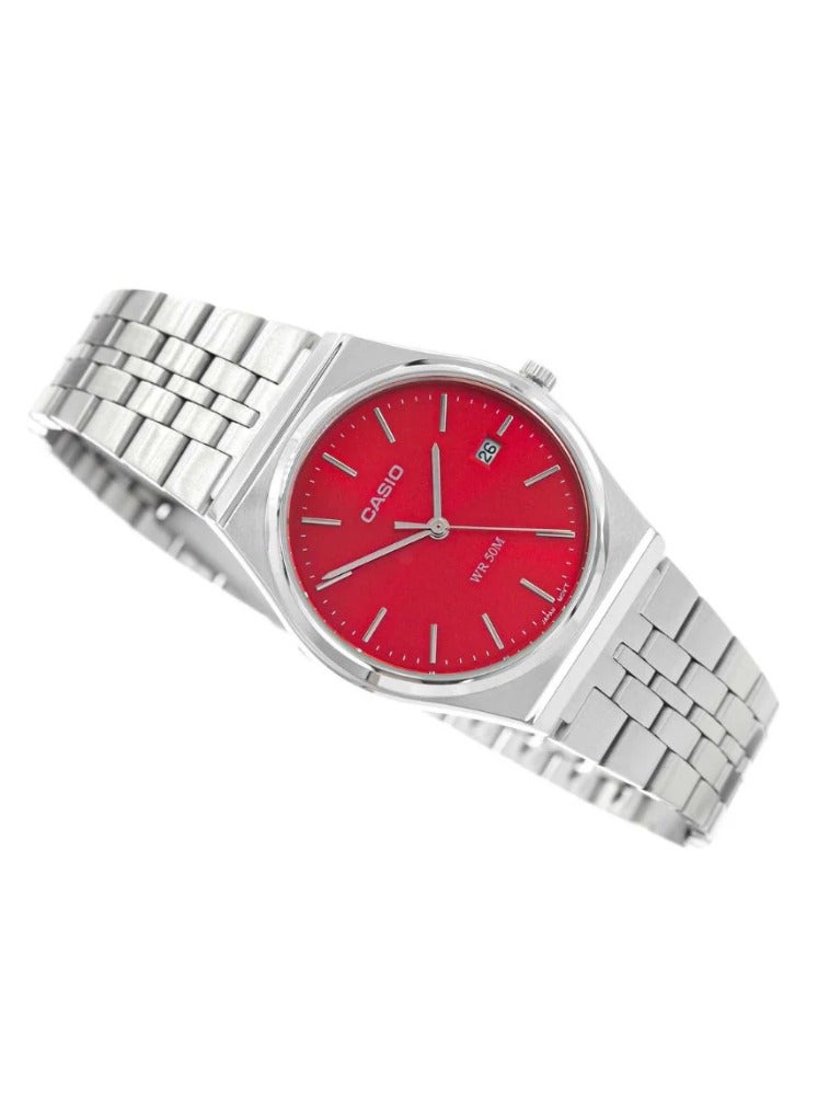 CASIO ساعة يد رجالية ريترو تناظرية كوارتز بحزام من الفولاذ المقاوم للصدأ MTP-B145D-4A2VEF - Image 2