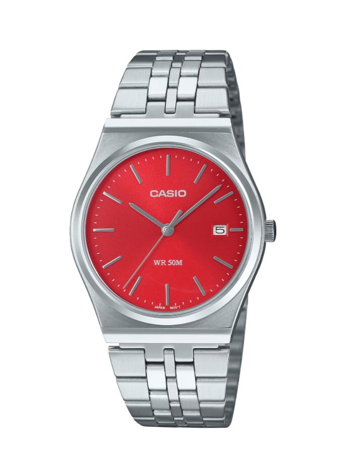 CASIO ساعة يد رجالية ريترو تناظرية كوارتز بحزام من الفولاذ المقاوم للصدأ MTP-B145D-4A2VEF - Image 1