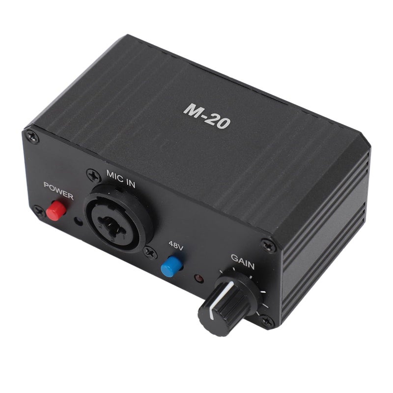 High Gain 48V XLR Microphone Preamp Aluminum Alloy Black For Dynamic Condenser Mic - Image 5