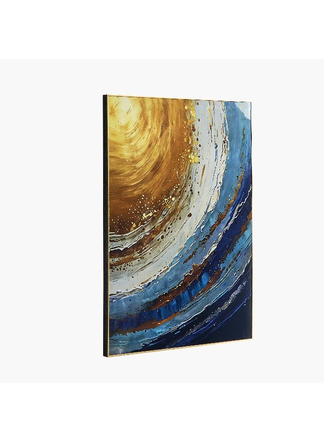 Home Box صورة تجريدية مؤطرة - الأزرق والذهبي - Image 5