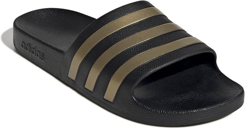 adidas Adilette Aqua Slide Sandal for Unisex - Cblack/Goldmt/Cblack - Image 3