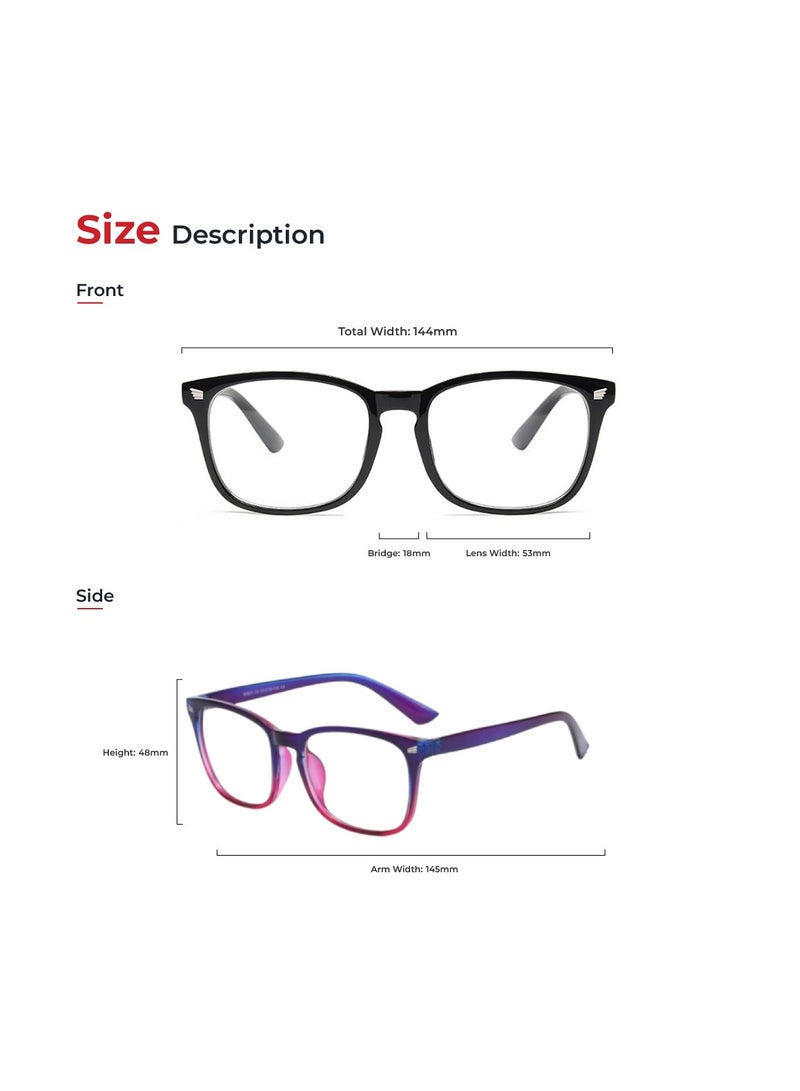 Urban Utility Blue Light Blocking Optical Eyeglasses - Stylish Oversized Frames, Clear Lens, Polarized. Top-rated Bluelight Protection for Reading, Work, & Screen Time. Vintage-Inspired, Lightweight Design.  - Image 3