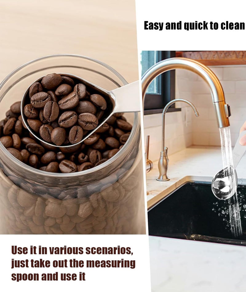 KalamkariX 2PCS Measuring Spoon Set, Coffee Spoon with Measurement Markings, Stainless Steel Scoop Spoon,(15ml and 30ml), Small Spoons for Kitchen, Dining, and Coffee Brewing - Image 4