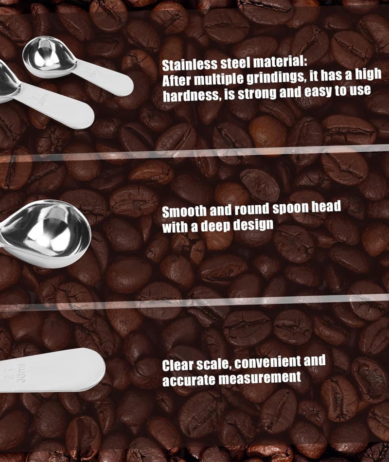 KalamkariX 2PCS Measuring Spoon Set, Coffee Spoon with Measurement Markings, Stainless Steel Scoop Spoon,(15ml and 30ml), Small Spoons for Kitchen, Dining, and Coffee Brewing - Image 3