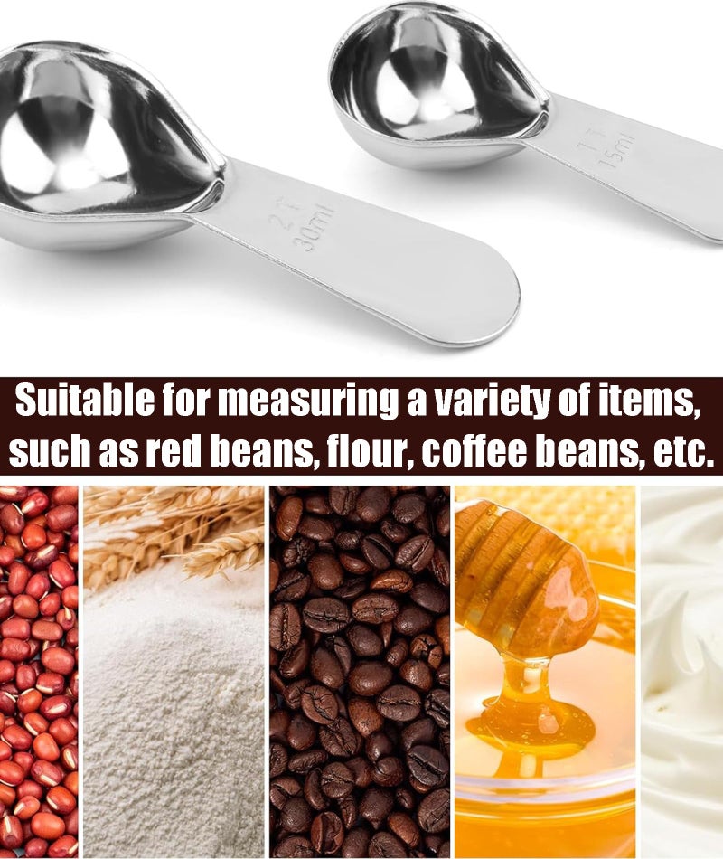KalamkariX 2PCS Measuring Spoon Set, Coffee Spoon with Measurement Markings, Stainless Steel Scoop Spoon,(15ml and 30ml), Small Spoons for Kitchen, Dining, and Coffee Brewing - Image 5