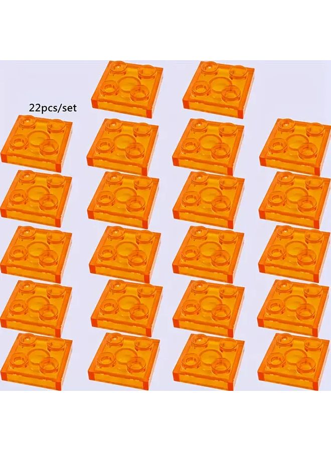 2pcs Set Transparent Orange Base Mini Building Blocks Water Park DIY Toy Christmas Gift - Image 1