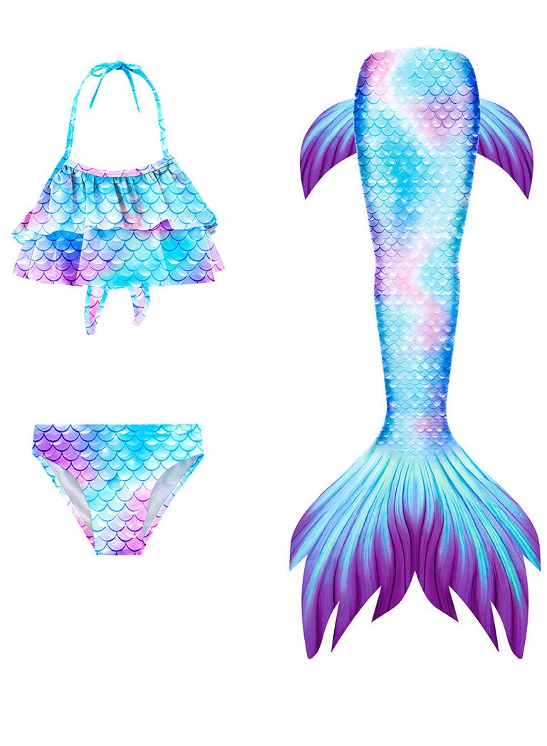 AUTOYSUR Mermaid Tail Sets Mermaid Costume Girls Swimwear Mermaid Tail Swimwear,Bikini Sets,Mermaid Costume Swimsuits for Kids - Image 1