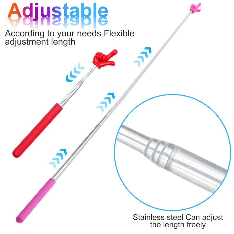 aeloer 8Pcs Telescopic Teachers Pointer, Mini Pointer Finger Stick for Classroom, Retractable Hand Pointer for School Presentations(8 Colors) - Image 5