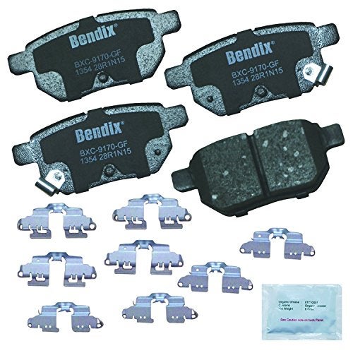 Bendix Priority 1 Ceramic Rear Disc Brake Pad Set for Lexus CT200h, Pontiac Vibe, Scion tC, xB, Toyota Corolla, Corolla, Matrix, Prius 2014-2010, Yaris 2013-2012, Yaris 2016-2015 - (CFC1354) - Image 1