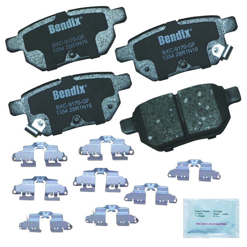 Bendix Priority 1 Ceramic Rear Disc Brake Pad Set for Lexus CT200h, Pontiac Vibe, Scion tC, xB, Toyota Corolla, Corolla, Matrix, Prius 2014-2010, Yaris 2013-2012, Yaris 2016-2015 - (CFC1354) - Image 2