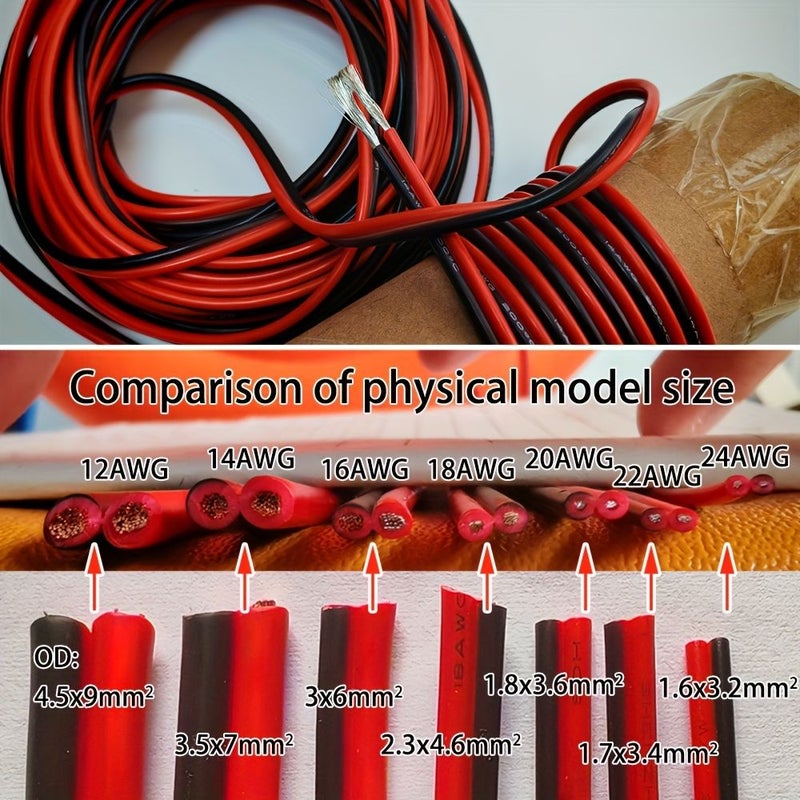 سلك مكبر صوت متوازي 18 AWG ثنائي الموصلات بطول 25 قدمًا، كابل صوت منخفض الجهد للسيارة أو المسرح المنزلي - Image 2