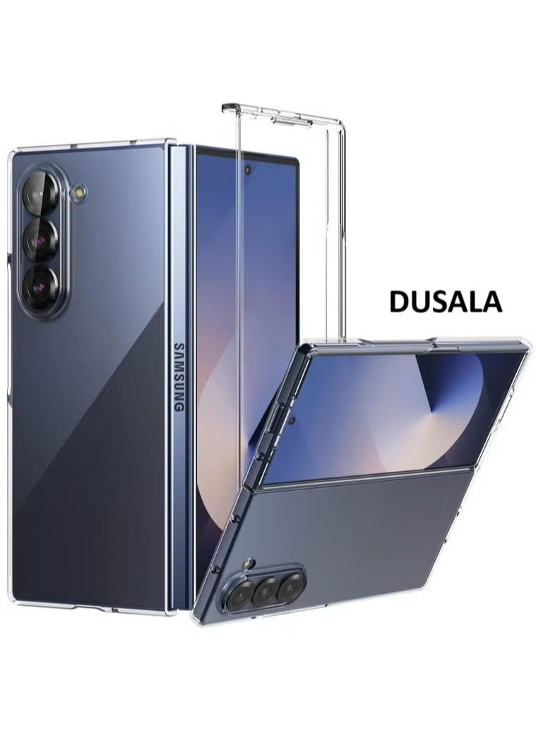 DUSALA Samsung Galaxy Z Fold 6 Case with Camera Protection Transparent Back Protective Scratch Resistant Hard PC Back Bumper Shockproof Cover for Samsung Galaxy Z Fold 6 5G Clear Case - Image 1