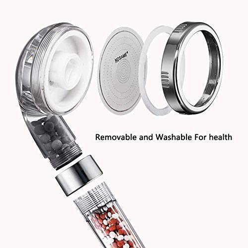 Nosame Shower Head, Filter Filtration High Pressure Water Saving 3 Mode Function Spray Handheld Showerheads for Dry Skin & Hair - Image 4