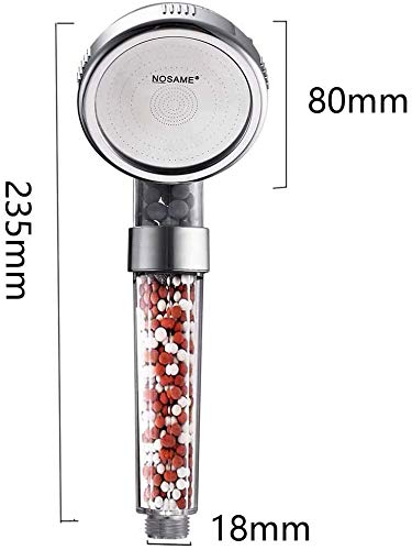 Nosame Shower Head, Filter Filtration High Pressure Water Saving 3 Mode Function Spray Handheld Showerheads for Dry Skin & Hair - Image 5