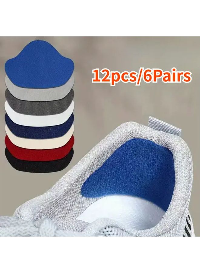 White Self Adhesive Suede Heel Pads 12pcs 6 Pairs Anti Friction Shoe Cushion - Image 2