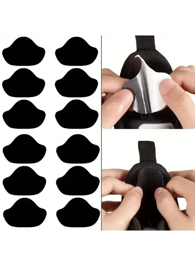 White Self Adhesive Suede Heel Pads 12pcs 6 Pairs Anti Friction Shoe Cushion - Image 1