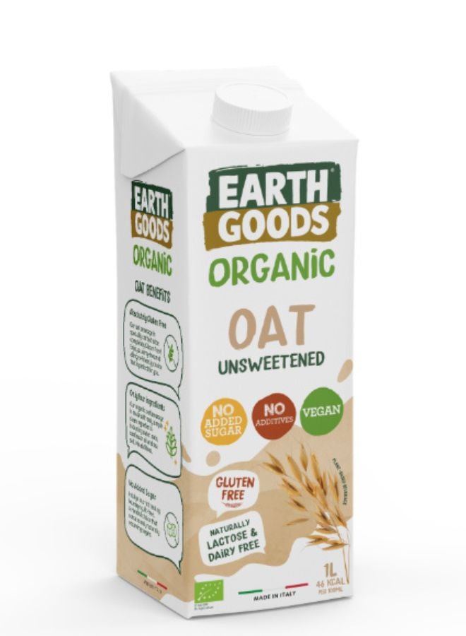 Earth Goods Organic Gluten-Free Oat Milk Unsweetened 1L - Image 1