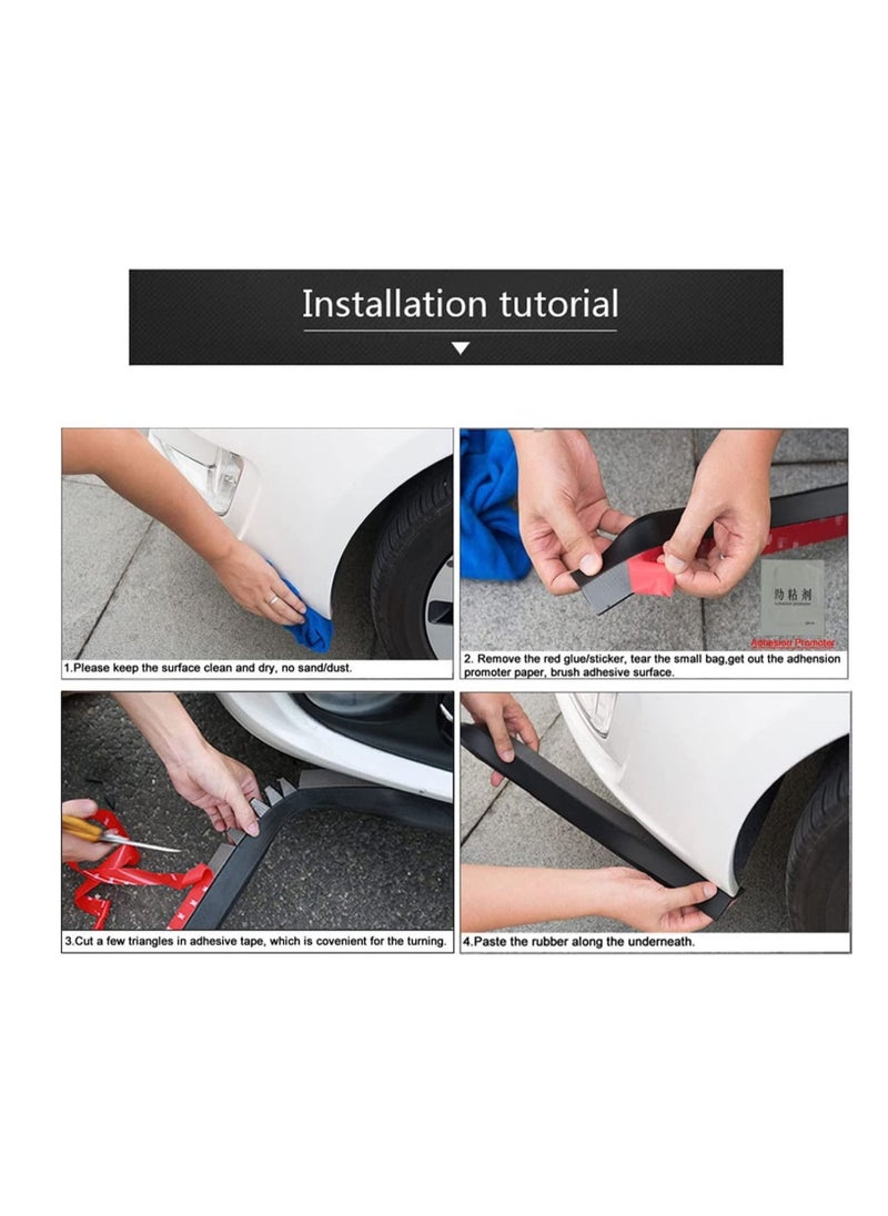 Generic ﻿2.5m Car Univesal Flexible Rubber Front Bumper Lip Splitter Body Side Skirt Protector - Blue  - Image 4
