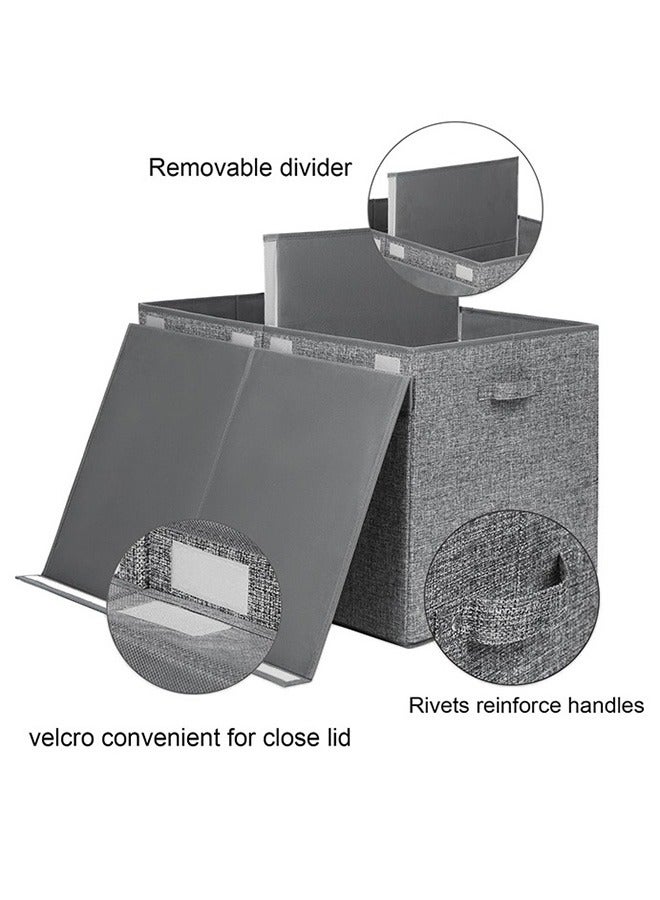 Arabest Collapsible Sturdy Toy Storage Organizer, Large Toy Box Chest with Lid, Toy Bin Organizer Basket with Lids, for Blanket, Toys, Toddler, Nursery, Playroom（double covers） - Image 5