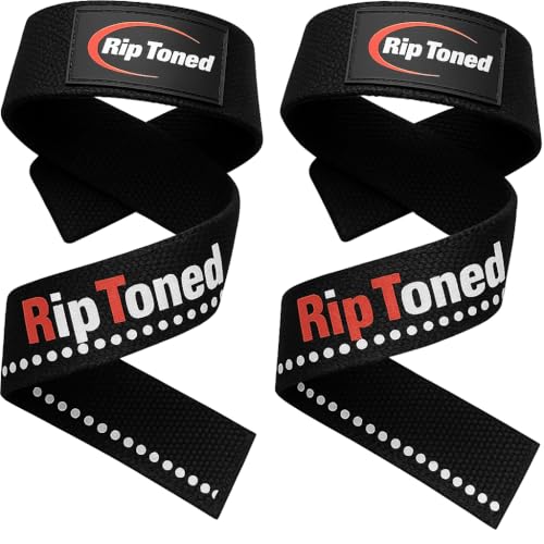 Rip Toned Max Performance Wrist Straps For Weightlifting - 23" Weight Lifting Straps for Men, Women (Padded) - Cotton Gym Wrist Wraps for Deadlift, Strength Training, Powerlifting, Bodybuilding - Image 1