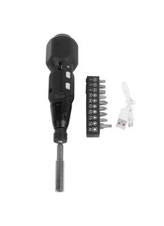 Thoraya Cordless Electric Screwdriver with LED Light Alloy Steel 900mAh USB Charging Electric Manual 2 in 1 Power Screwdriver Set Black  - Image 1