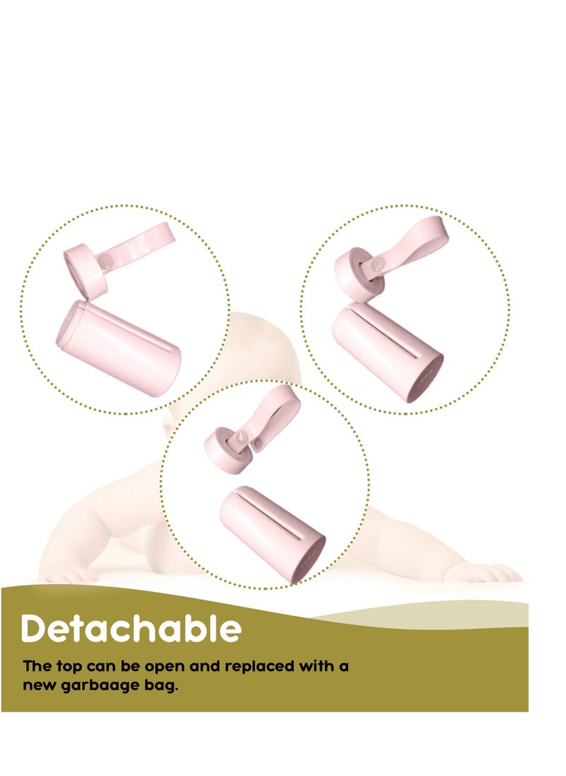 LuQu - Baby Disposable Diaper Bags, Biodegradable Waste Bags 10 Refill Rolls/150 Bags with Dispenser, Convenient and Quick Diaper Disposal, Unscented(PINK) - Image 1