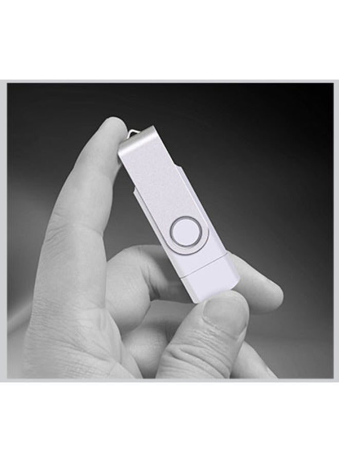 High-speed Usb2.0 3.0 Mobile Phone Mobile USB OTG Android Computer Dual-use Gift Lettering USB Wholesale-Color:White-Capacity:2.0 128GB - Image 1