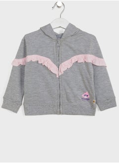 Kids Ruffle Zip Through Hoodie