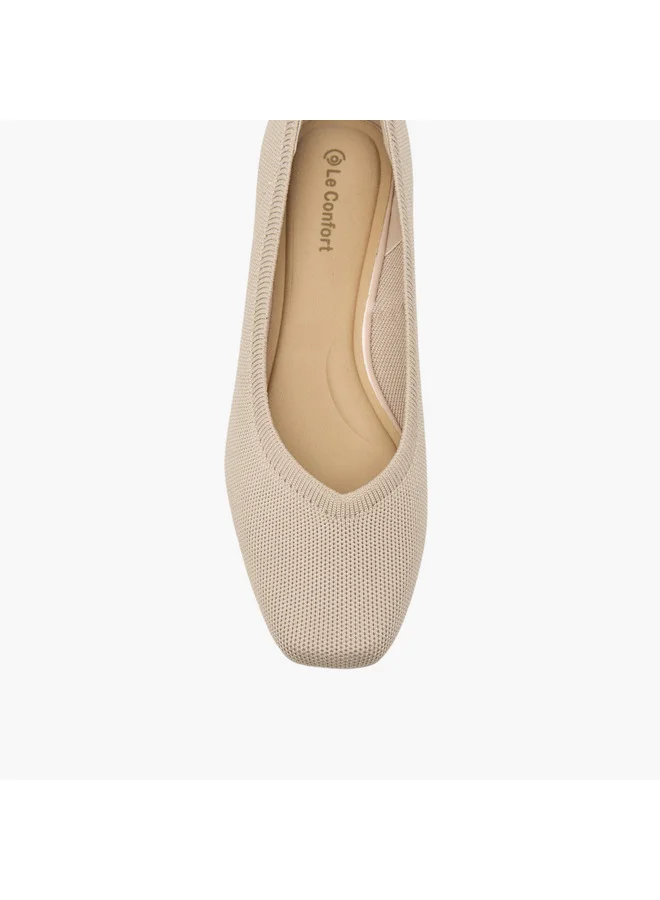 Le Confort Women's Flyknit Textured Slip-On Ballerina Shoes with Wedge Heels