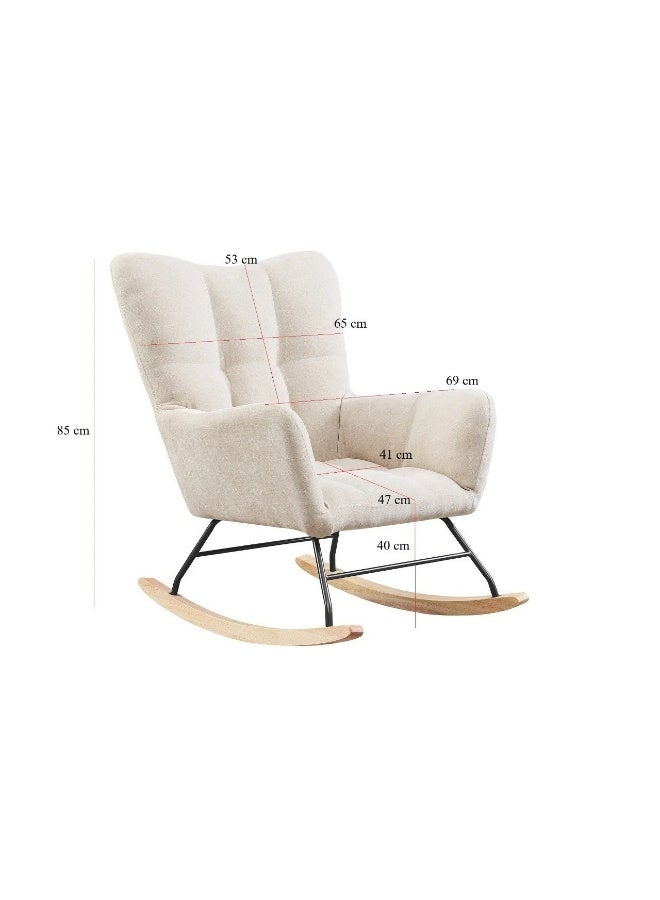 Baity Single chair, comfortable fabric for sitting - light beige - Image 2
