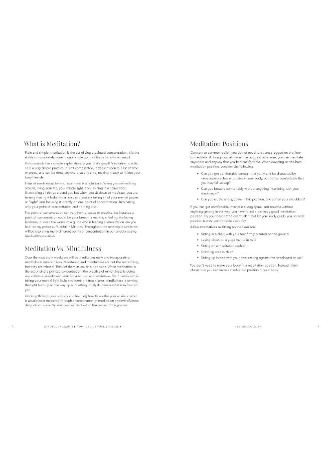 null - Mindful in Minutes: You Are Not Your Thoughts: An 8-Week Guided Meditation Journal - Image 1