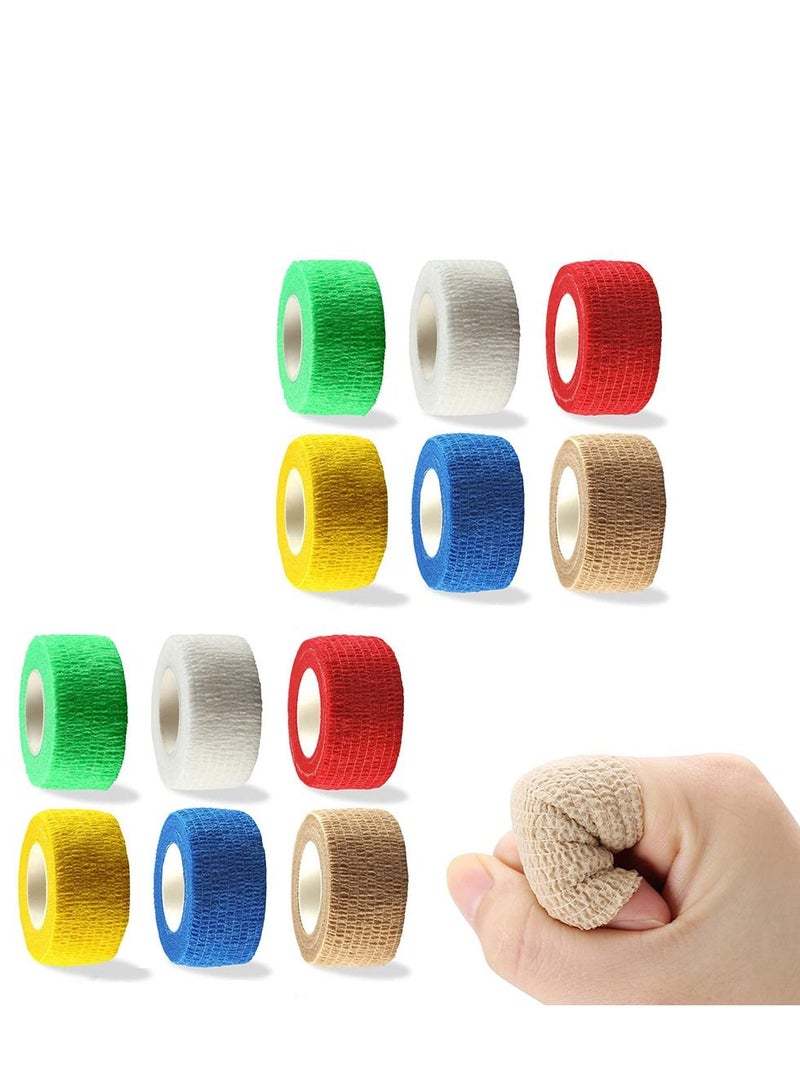 Sweet seven 12 Rolls of 1" x 5 Yards Cohesive Bandage Wrap - Self Adherent, Breathable Vet Tape for Sports, Wrist, Ankle, and Tattoo Wraps - Elastic Adhesive Bandage - Image 1