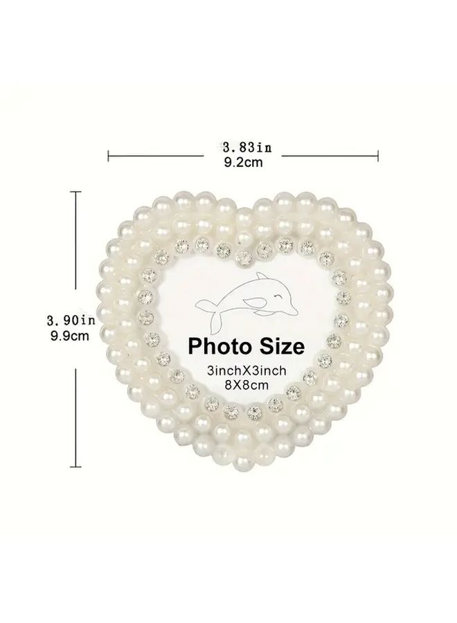 Heart Shaped Pearl Photo Frame 1017 Foldable Home Decor - Image 3