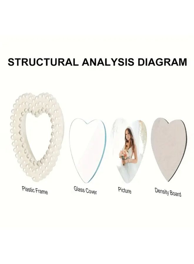 Heart Shaped Pearl Photo Frame 1017 Foldable Home Decor - Image 5