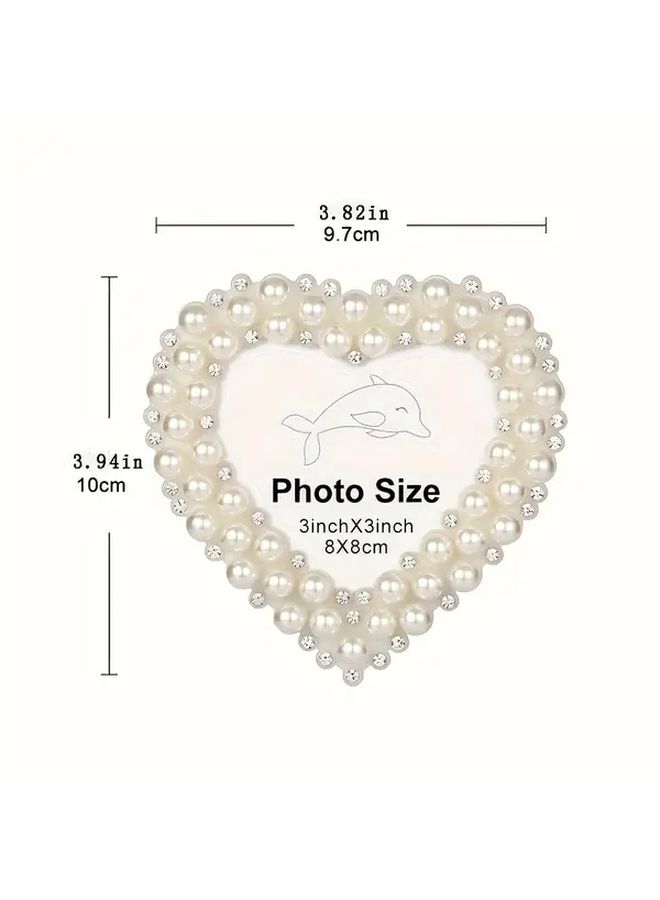 Heart Shaped Pearl Photo Frame 1017 Foldable Home Decor - Image 4