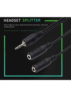 Taimi Pack Of 10 Jack 1 Male to 2 Female Stereo Headphone Earphone Jack Y Splitter Audio Adapter Cable Black 3.5mm  - Image 5