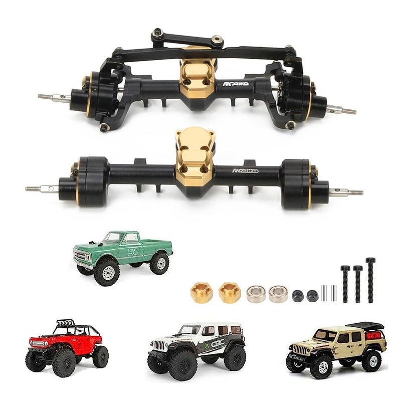 RCAWD Front Rear Portal Axle Set for Axial SCX24 Wrangler Bronco Gladiator C10 Deadbolt Crawlers Upgrade Parts Black - Image 3