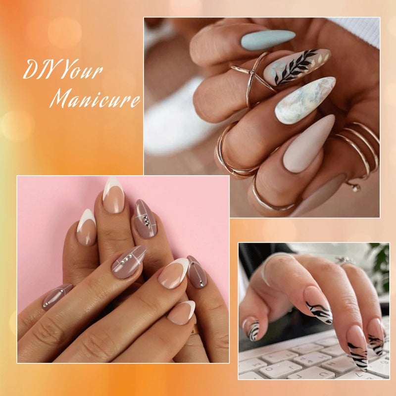 Ranrose Short Almond Nail Tips 240PCS Half Matte Soft Gel Nail Tips 12 Sizes Short Almond Half Cover False Nails with Handles for Press on Nails Extension Art Home & DIY Nail Salon with Box - Image 5