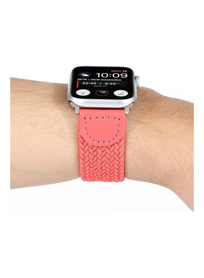 NIBEMINENT Braided Wrist Band For Apple Watch Series 6/SE/5/4 40mm And 3/2/1 38mm Pink - Image 5