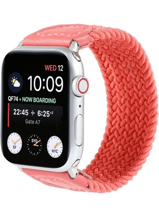 NIBEMINENT Braided Wrist Band For Apple Watch Series 6/SE/5/4 40mm And 3/2/1 38mm Pink - Image 3