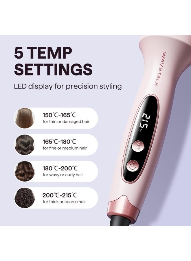 Wavytalk Thermal Brush, Blowout Boost 1.5 inch Heated Round Brush for Blowout Look, Dual Voltage, Pink, Sakura, Tourmaline Ceramic, Negative Ion Technology, 5 Temperature Settings, Less Damage - Image 5