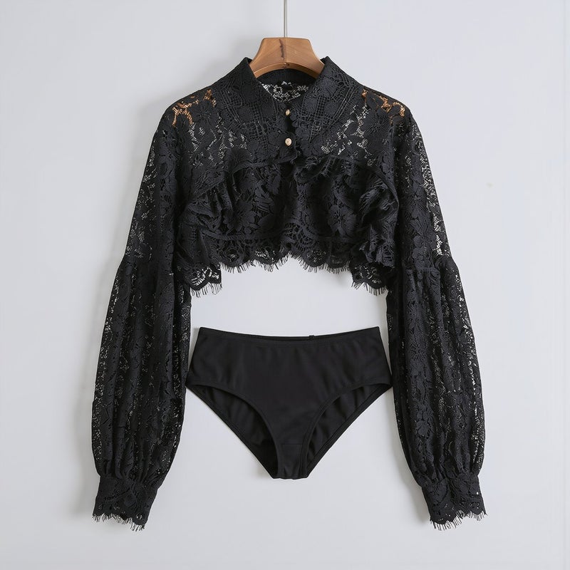 High Compatibility Lace Collar White Long Sleeve Fit Most Tops All Body Sizes - Image 5